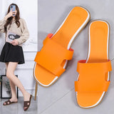 Women's Slippers High Quality Outdoor Fashion Flat Casual Sandals Classic Designer Leather Beach Slippers Women's Plus