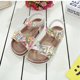Summer Casual Kids Beach Print Cork Sandals for Girls Boys Children Outdoor Non-slip Flat with Cute Slide