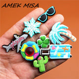 PVC Shoe Buckle Accessories Vacation Coconut Tree/Cactu Shoes Decoration Jibz for Croc Charms Bracelets Kids Gifts