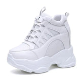White Trendy Shoes Women High Top Sneakers Women Platform Ankle Boots Basket Femme Chaussures Femmes Height Increase