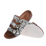 Outdoor Sandals Women's Comfortable Casual New Metal Buckle Rivet Black Orange Pink Open Toe Slippers Large