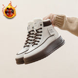 Breakj Bottom Cotton Shoes Female Students Winter Add Velvet Add Thick 2024 New Casual High Help Casual Shoe Board Shoes Female