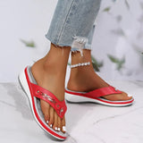Women's Slippers Summer New Fashion Metal Button Slides Shoes Wedge Beach Sandals Women Outside Platform Leisure Flip
