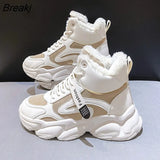 Winter Shoes Women Warm Fur Plush Sneakers Lady Casual Shoes Lace Up Chunky Sneaker Zapatillas Mujer Platform Snow