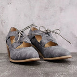 Summer Vintage London Brogue Shoes Women Lace Up Sandal Chunky High Heels Cut-Outs Female Casual Plus Size 35-43 Woman
