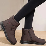Ankle Boots Women Waterproof Women Snow Boots Black Round Toe Shoes Woman Comfortable Female Flat Boots Sneakers Big