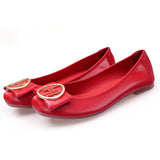 Shoes Women Summer Slip On Ballet Flats Dress Shoes PU Leather Fashion Ballerina Shoes For