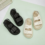 Size 35-40 Ins Sandals For Women Real Leather Shoes Fashion Summer Beach Sandal Ladies Low Heel Shoes Platform