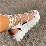 Gladiator Sandals For Women 2022 Summer Woman Thick Bottom Platform Flats Women's Fashion Cross Strap Sandalias Female