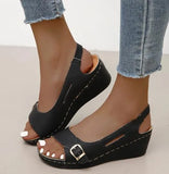 Mujer 2021 Female Wedge Heels Shoes Women Summer Comfortable Sandals Slip-on Flat Sandals Platform Sandalias
