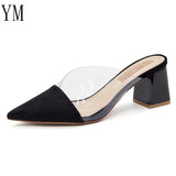 Transparent PVC Sandals Women Pointed Clear Crystal High Heel Stilettos Sexy Pumps Summer Shoes Peep Toe Women Pumps Size