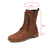 Breakj And Winter New Large Size 43 Flat Bottom Martin Boots Women's High-Tipper Zip Women Belt Buckle