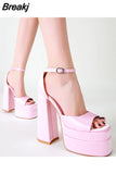 Dropship 2023 Summer Platform Woman Shoes Sandals Office Lady Cute Elegant High Heeled Women Sandals Shoes Big Size
