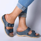 Breakj Flat-Bottomed Dew Slope And Slippers Women's Summer Fashion Wear Flowers Half Cool