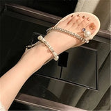 Women Slippers Flat Glitter Slides Fashion Low Pantofle Soft Jelly Luxury Summer 2023 Rubber Rome Crystal Basic