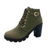 Breakj Round Head With Martin Boots French Retro And Ankle Short Boots Thick Background Anti-Slip Side Zipper Women's
