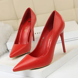 Breakj Korean Version Of Fashion Simple And Versatile Women's Shoes Fine Heel High Heel Shallow Mouth Pointed Professional OL Show Thin Women's Single