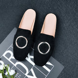 Breakj Bottom Round Half Slippers Women's Leisure Bag Head Retro Lazy Outside Wearing A Follower Muller Single Shoe Size