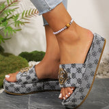 Breakj Slippers Women Wear Round Head Metal Decoration Light Flip-Flop Women's Slippers Women's