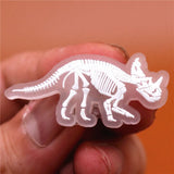 Luminous Shoe Charms Fluorescent White Dinosaur Skeleton PVC Shoe Buckle Decoration Fit Croc Jibz Party Kids Gifts