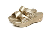 Women Wear Fashion New Thick-Soled Loose Cake Slopes And Women Good Fish Mouth Cool Slippers Mother
