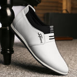 Classic Casual Men's Leather Shoes Height Increasing Shoes Sports for Men Summer Business Pointed Shoes Soild Loafers