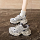 Breakj Korean Version Of The Thick Platform Dad Shoes Spring 2025 New Street Shot Student Running Sneakers Increased Casual KT
