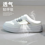 Breakj Summer New Baotou Half Slippers Women Wear Shoes Leisure A Foot Pedal Lazy Thin Bottom Small White Shoes CY