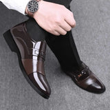 Leather Men Shoes for Wedding Formal Oxfords Business Casual Office Work Shoes for Men Classic Men's Pointy Dress