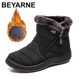 BEYARNEWomen's ankle boots fur boots warm snow boots winter shoes for women waterproof padded boots winter boots women