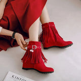 Ankle Boots Winter Shoes For Women Flat Heel Zipper Boots-Women Round Toe Low 2024 Rubber Over-the-Knee Ladies Autumn PU