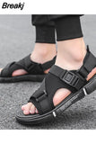 Soft Men Comfortable Non-Slip Men Shoes High Quality Woven Beach Sandals Mens Gladiator Sandals Summer Casual Flat