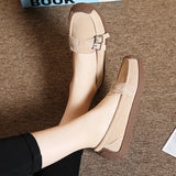 Breakj Bean Shoes Women's Comfortable Low-Top Shoes Casual Flat Single Shoes With Round Head Snail Shoes Mother Shoes