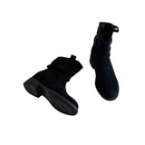 Breakj Retro Round Head Pile Boots Women 2025 Autumn New Ins Women Boots High And Western Cowboy Knight