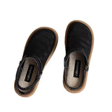 Breakj Linen Sandals Women One Shoe Two Soft Sole Tou Half Slippers Outside The Gas Mesh One Foot Pedal