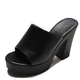 2020 Hot Fashion Summer Women Elegant 7CM High Heel Sandals Peep Toe Platform Shoes Sexy Chunky Heel Shoes Lady Thick Heel