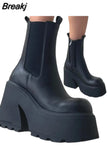 Platform Woman Ankle Boots 2023 Winter Gothic Style Punk Office Lady Fashion Comfy Cool Women Boots Shoes Big Size