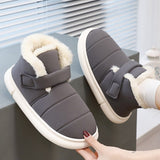 Soft Women Men Boots Down Warm Plush Ankle Snow Female Thick Boots Shoes Couple Toddler Indoor Home Fur