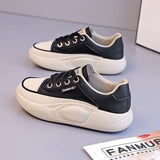 Breakj Round Head Single Shoes Women Wear 2025 Autumn New Lace-Collage Casual Shoes With Thick-Soled Rocking