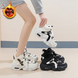 Breakj New Velvet Thickening And Warm Winter Cold Snow Boots Anti-Skid Students Platform Cotton Shoes Female