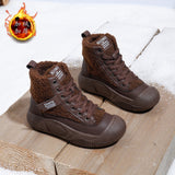 Breakj Boots Women 2024 New Winter Versatile Add Velvet Thick Warm Martin Boots Short Leg Casual Cotton Shoes XFL