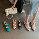 Women Flat Bottom Ballet Shoes Female New Bow Band Retro Shallow Mouth Women's Shoes Size