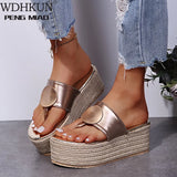 Slippers Summer Shoes Beach Casual Shoes Sexy Flip Flops Female Slides Bohemian Shoes Wedge Flip