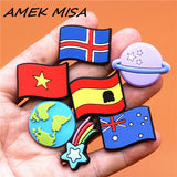 shipping 1pcs Celestial Planet Shoe Charms PVC Croc Decorations Flag Meteor JIBZ Charm Buckle for Kids Party Xmas