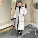 2021 Autumn Winter Women Jacket X-long Hooded Parka Cotton Padded Female High Quality Warm Winter Outwear Coat