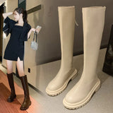 2023 New Fashion Casual Knight Boots High Tube Medium Heel Motorcycle Boots A
