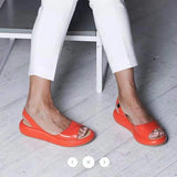 Fish Mouth Women's Sandals Loose With Wear-Resistant Low-Heeled Women's Shoes Large Flat