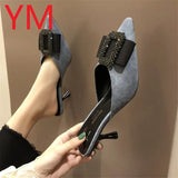 3Colour Shallow Women Pumps Summer Wedding Shoes Stiletto High Pointed Toe With Crystal Heel Sandals Ladies Sandalia
