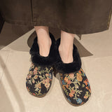 Winter New Plus Velvet Thick Warm Women's Casual Cotton Shoes Retro Embroidered Mother Shoes Beijing Cloth