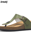 Fashion Summer Women Wedge Cork Flip Flops Slipper 2023 New Beach Outside Non-slipe Trifle Platform Med Heel Slide